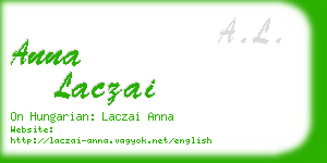 anna laczai business card